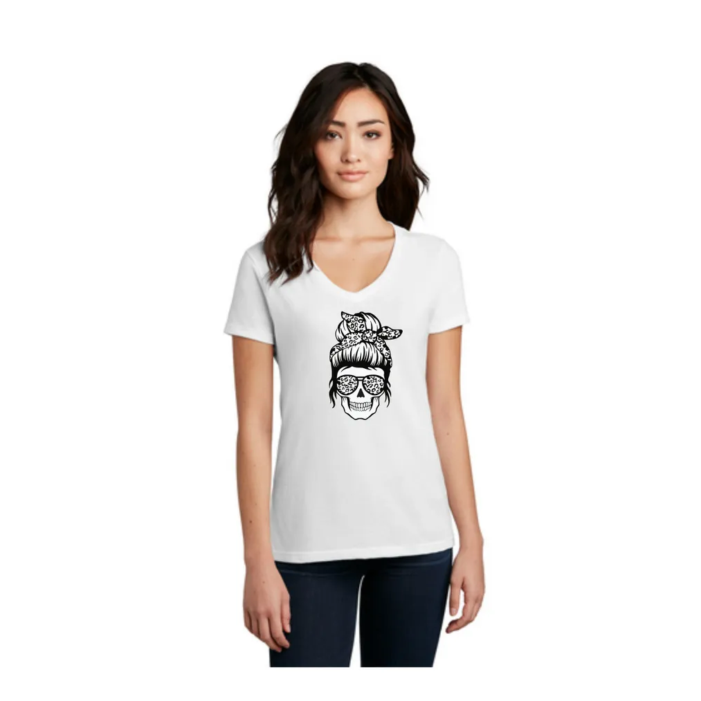 Skeleton Girl V-Neck T-Shirt